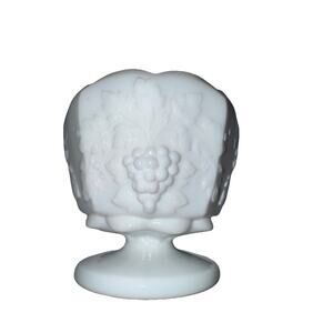 Vintage Westmoreland Paneled Grape Milk Glass 3.75 x 3.75 Compote Candy Nut Dish